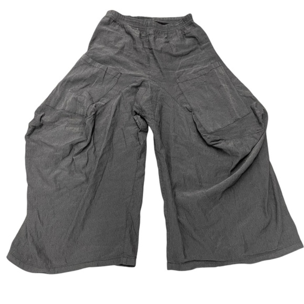 DRESS TO KILL Gray Wide Leg Barrel Leg Elastic Waist Harem Pants